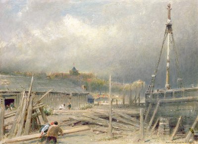 Boat Building, Rye by Albert Goodwin